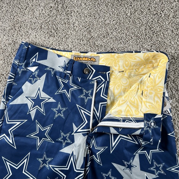 Dallas Cowboys Loudmouth Shorts Mens 32 Football NFL Preppy Team‎ Logo AOP NWT - Picture 2 of 15
